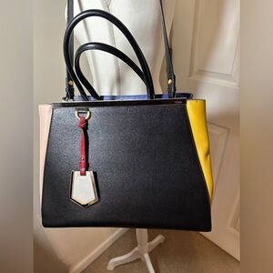 FENDI Vitello Elite Bi-Color Regular 2Jours Tote.